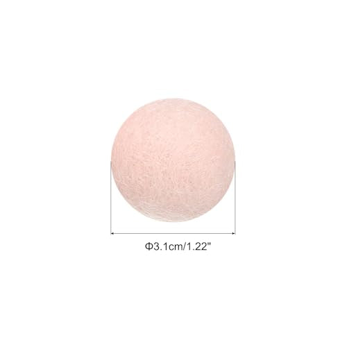 PATIKIL Wool Felt Balls Beads Wool Felting Pom 3.1cm 31mm Light Pink for Home Crafts Handcrafts Project DIY Pack of 10 - color: Light Pink