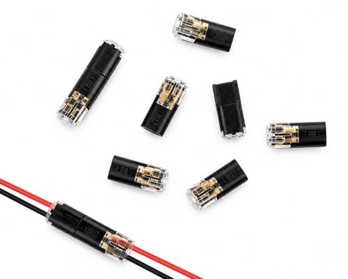 50Pcs Double Wire Plug in Connector 2 Pin with Pliers (18-22AWG)
