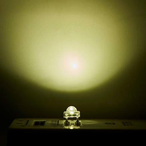CHANZON 100 pcs 5mm Piranha Superflux Warm White LED Lights (DC 3V 20mA) - color: F) Warm White (100pcs)