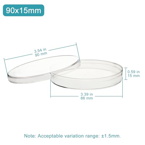 stonylab Plastic Petri Dishes 10 Pack with Transparent Lids, Disposable Laboratory Culture Dishes, Diameter 3.54 in, Height 0.59 in