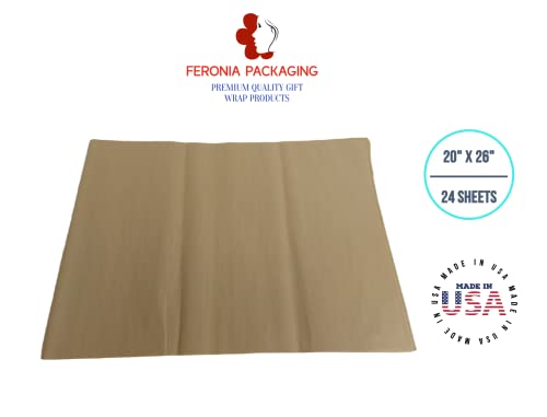 Antique Gold Tissue Paper Squares, Bulk 24 Sheets, Premium Gift Wrap and Art Supplies for Birthdays, Holidays, or Presents by Feronia packaging, Large 20 Inch x 26 Inch - color: AntiqueGold