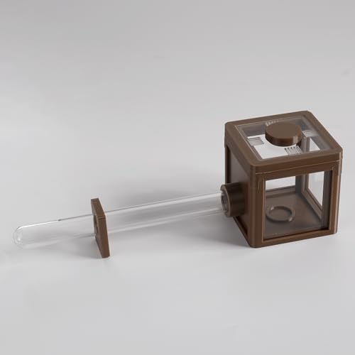 Glass Test Tube Ant Farm Set, 5-Color Housing Cubes with Formicarium, Scientific Observation Kit, 15x150mm Tubes, Educational Colony Habitat for Students (Brown) - color: Brown