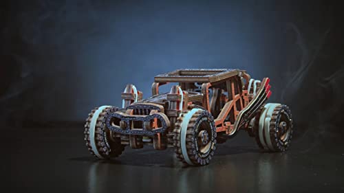 WOODEN.CITY Buggy LE 3D Wooden Puzzles for Adults – Build Your Own Buggy with Rubber‑Band Motor – Self‑Assembly Model, DIY Gift for Adults and Teens - style: Buggy