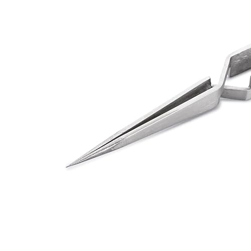 Huron Tweezers, Cross-Lock Straight Fine Point, 4.5" (1/3/10 pc) (1 pc) - style: Cross-Lock Straight Fine Point, 4.5"