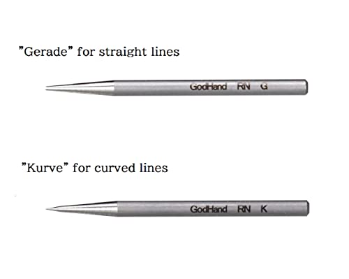 GodHand Riegel Needle Set GH-RN-Set Marking Plastic Model Tool Gray for Plastic Models with Kanji Love Sticker