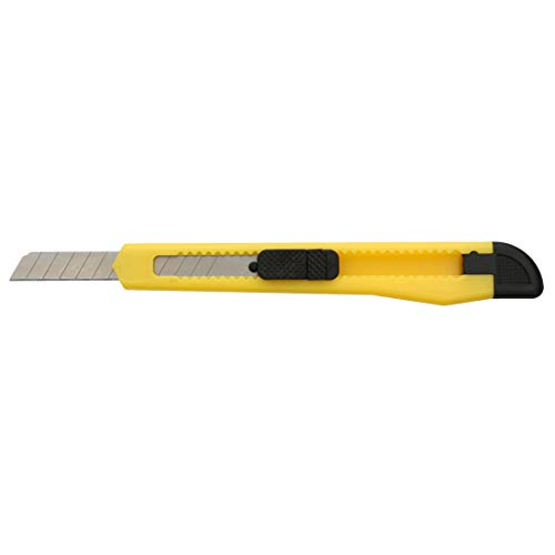 DIYSELF 24 Pack Box Cutters Bulk (9mm Wide Blade Cutter) Utility Knife Retractable, Razor Knife Exacto Knife, Compact, Extended Use for Heavy Duty Office, Home, Crafts, Hobby, Disposable Box Cutter - color: Red-yellow