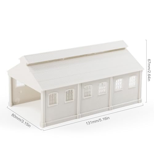 N Scale Not-Built Loco Maintenance Building Unpainted Service Shop for Model Railroad JZN5531JJ (White)