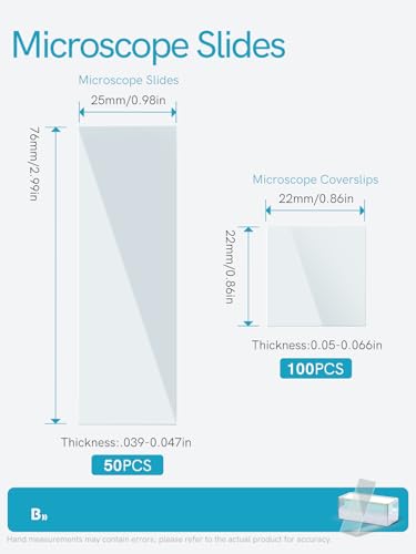 Microscope Slides and Coverslips Set, Pre-Cleaned Optical Glass