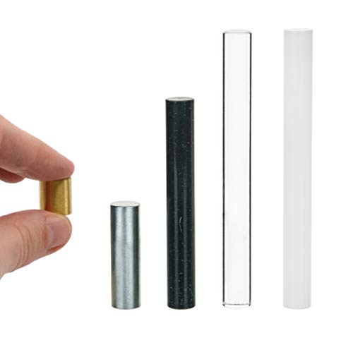 EISCO 5pc Equal Mass Density Set - Aluminum, Brass, Nylon, Acrylic & Polyvinyl Chloride (PVC) - for Specific Heat, Specific Gravity & Density Experimentation