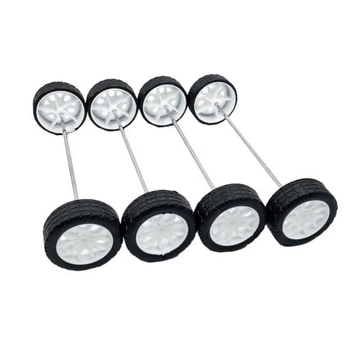 8PCS Toy Car Wheel RC Car Rubber Tire Wheel with Metal Shaft Axles for RC Car Truck Robot DIY Model Car Building Parts (2x30mm) - style: 2x30mm