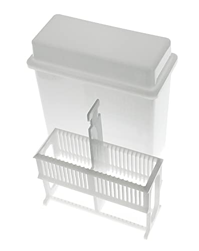 MUHWA 24 Places Microscope Slides Staining Rack and Jar, 2 Sets, Gray/White