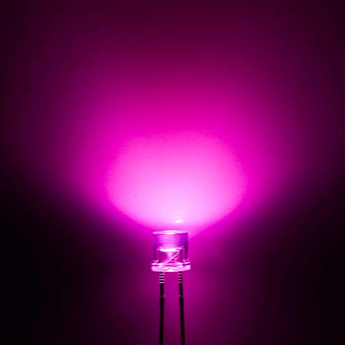 CHANZON 100 pcs 5mm Pink Flat Top LED Diode Lights (DC 3V 20mA) - color: I) Pink (100pcs)