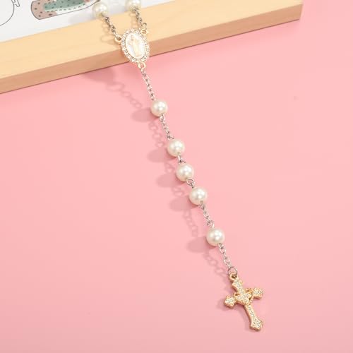 Jiali Q 20 Piece Set Rhinestone Cross Connectors and Pendants for Jewelry Making (Gold St.Benedict) - color: GOLD St.Benedict