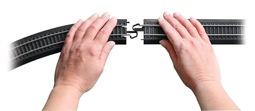 Bachmann Trains - Snap-Fit E-Z TRACK REMOTE TURNOUT - LEFT (1/card) - STEEL ALLOY Rail With Black Roadbed - HO Scale