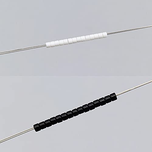 INSPIRELLE Uniform 40 Gram 12/0 (2mm) Cylinder Glass Seed Beads - color: 8x Black White