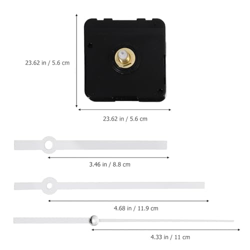 Clock Movement Quartz Clock Mechanism Kit, Silent Quartz with Long Spade Hands Wall Movement Non-Ticking Repair Parts Replacement Kit Motor for Custom Repair