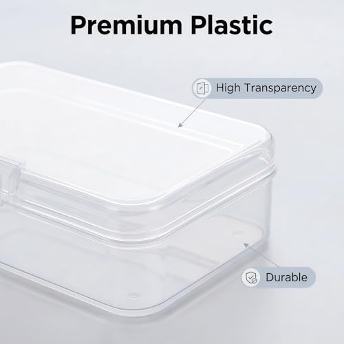 LJY 28 Clear Rectangular Plastic Boxes, 3.3 x 2.2 x 1 in for Buttons - color: Transparent, size: 3.3 x 2.2 x 1 inch