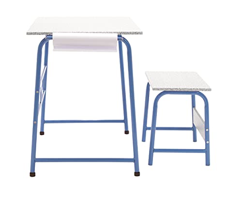 Project Center, Kids Craft Table with Bench In Blue / Spatter Gray 55126 - color: Blue