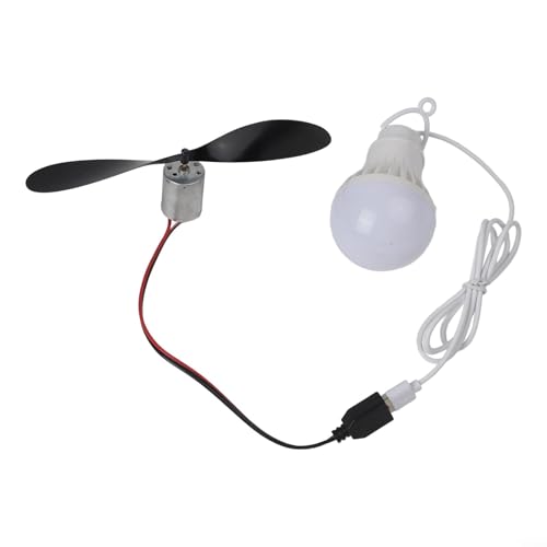 Wind Propeller Generator Kit With 18Cm USB Male/Female Cable And 5W Bulb For Wind Power Demonstration And Bike Lighting