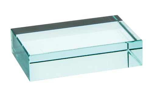 EISCO Rectangular Refraction Block, Optically Worked Glass, 3"x2"x0.5"