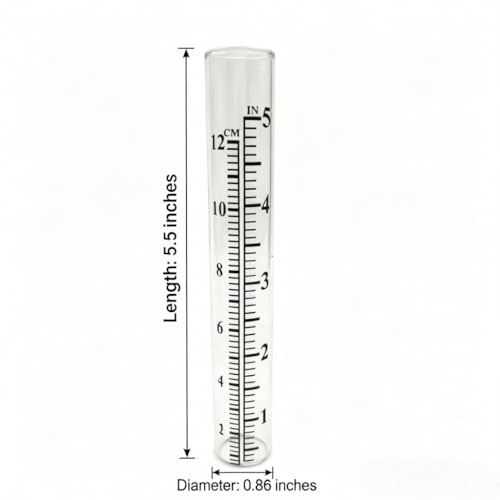 5" Rain Gauge Replacement Tube Glass for Outdoor Garden Yard Home, Best Rated 2 Pcs