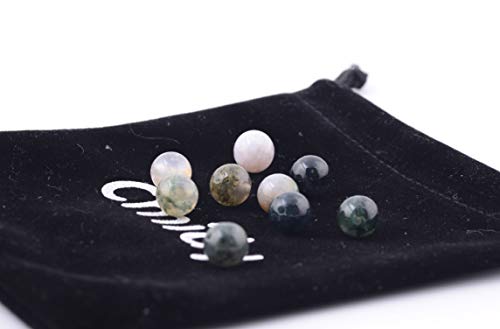 Natural Stone Beads 100pcs 6mm India Agate Round Genuine Real Stone Beading Loose Gemstone Hole Size 1mm DIY Smooth Beads for Bracelet Necklace Earrings Jewelry Making (India Agate, 6mm) - color: India Agate Green, size: 6mm