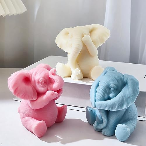 Elephant Resin Casting Mold - Animal Silicone Mold for Candle Making & Home Decor - color: emr-elephant-hold-hand