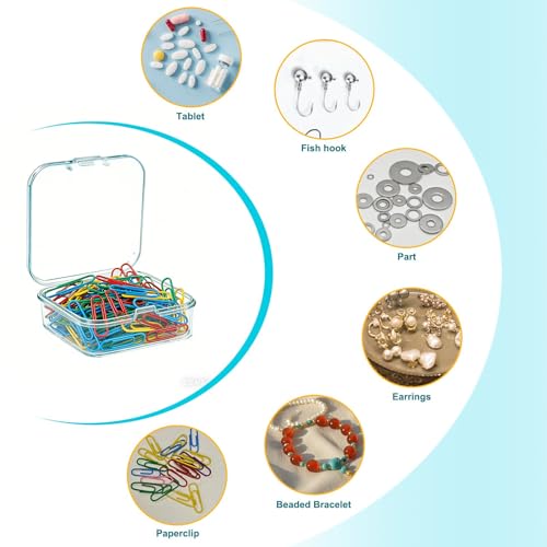 Bead Organizer Box 8-Piece Small Beads Storage Cases and Plastic Container with Hinged Lids Containers for Jewelry Making, Bracelet Crafts and DIY Projects - size: 7pcs