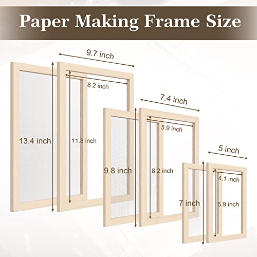 Caydo Paper Making Frame Kit, 3 Pieces Mould and Deckle for Adults - style: A4 A5 A6