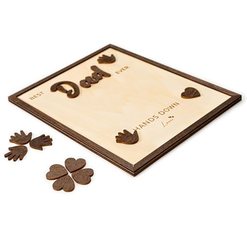 10" Best Dad Ever Gifts for Dadd Custom fathers day from Kids Hands down sign - Personalized Fathers Day Dads Gift from kids daughter son, First fathers day Daddy gift for new dad/Birthday - color: Dadhand
