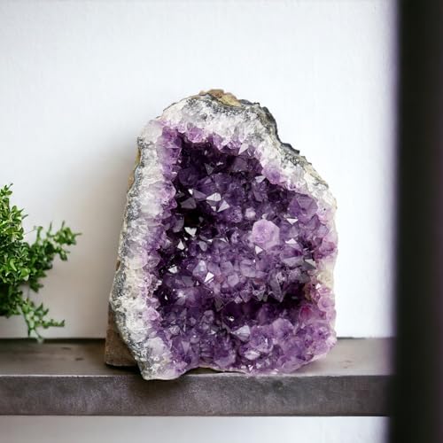 2 to 3 Lb Amethyst Crystal Geode From Uruguay – 4" to 7" Height, Natural Amethyst Cluster – Unique Decorative Crystal for Meditation and Wellness Spaces - style: 2 lb to 3 lb