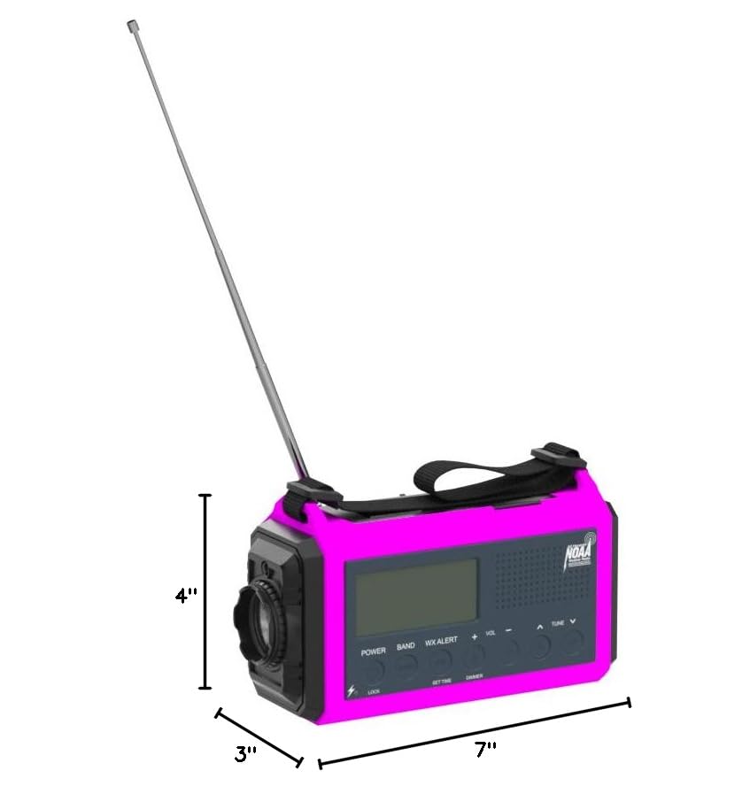 Emergency Weather Radio NOAA/AM/FM/SW, 5 Ways Powered Solar Hand Crank - color: Dark Blue