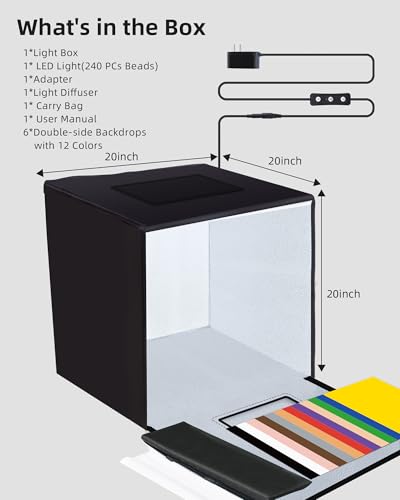 Glendan 20"x20" Light Box Photography, Large Photo Light Box - size: 20*20 inch
