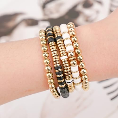 Gionlion 3000 Pcs Clay Beads Bracelets for Women Adults, Bracelet Making kit Golden Beads for Jewelry Making, Charms Bracelet Kit DIY Arts and Crafts Birthday Gifts - color: Midnight Elegance