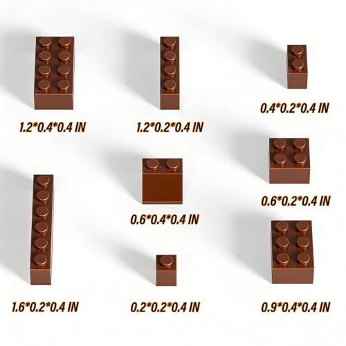 Bulk Building Bricks, Compatible with Lego and All Brands, 8 Sizes and A Variety of Colors to Mix and Match,Random Color (240, Brown) - color: Brown