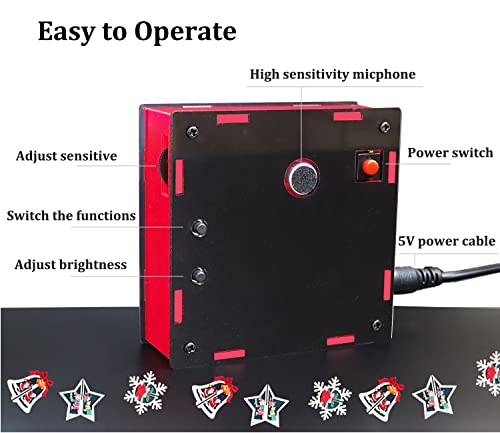 DIY Music Spectrum Soldering Project Kit, Music Active Pickups with Cool Animation and Pixel Arts for Fun,8x8 RGB Display, Great STEAM Project Kit and Gift for Friends and Family