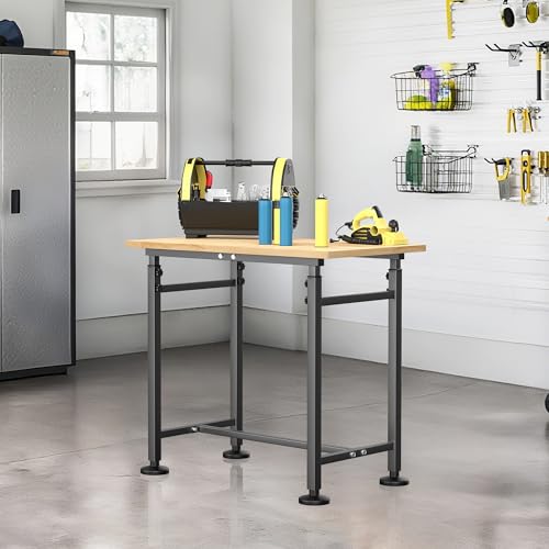 Ultrawall Workbench for Garage, 32"x18" Adjustable Height Work Table - size: 32 x 18 inch