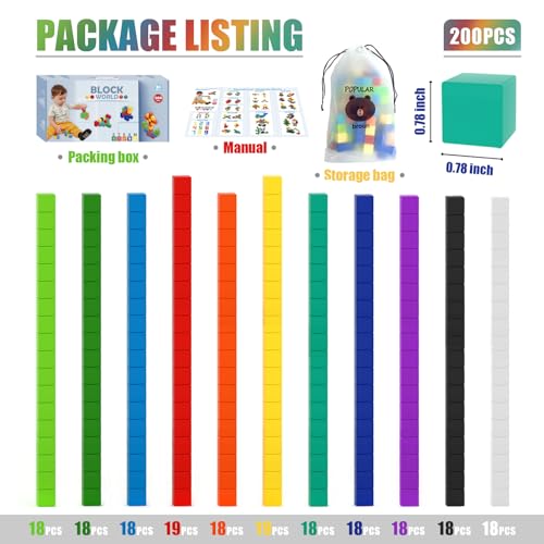 BananMelonBM 200 PCS Magnetic Blocks - Rainbow Magnetic Cubes Building Toys