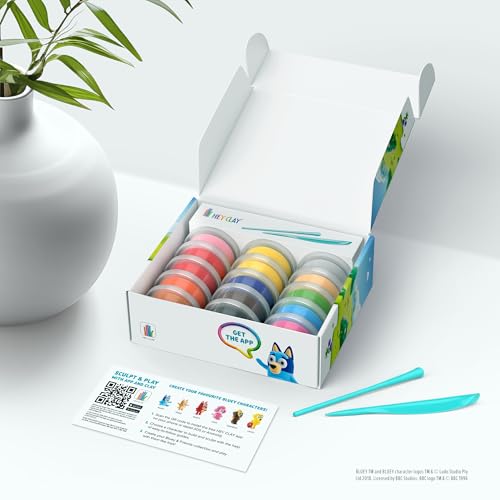 HEY CLAY Bluey & Friends Set 15 Cans of Air Dry Clay with Sculpting Tools - color: Full Set