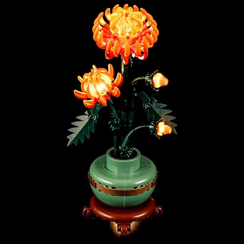 YEABRICKS LED Light for 10368 Icons Chrysanthemum Building Blocks Model (Building Set NOT Included) - style: Only Light Chrysanthemum