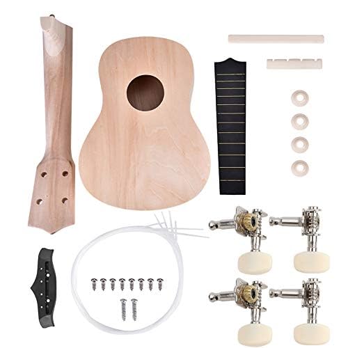 Eujgoov 21inch Basswood 4 String DIY Ukelele Build Your Own Ukulele Kit Wooden Ukulele Painting