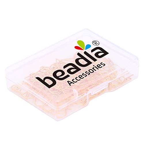 BEADIA 18K Gold Plated Earring Hooks 12x15mm 100pcs for Jewelry Making Findings - size: Hooks 5# 12x15mm