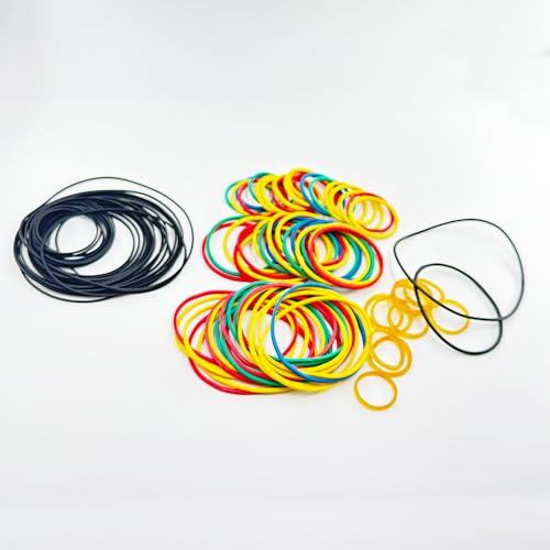 100PCS Pulley Belts Engine Drive Belt Rubber Transmission Belt for RC Car Robot DIY Model Toy Accessories (100PCS Mix Color) - style: 100PCS Mix Color