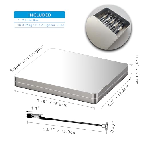Magnetic Helping Hands for Soldering with 10 Flexible Magnetic Clips - All-in-One Steel Box Station, Ideal as a Model Painting Stand, Soldering, PCB, and Crafts (Silver) - color: Silver, size: S