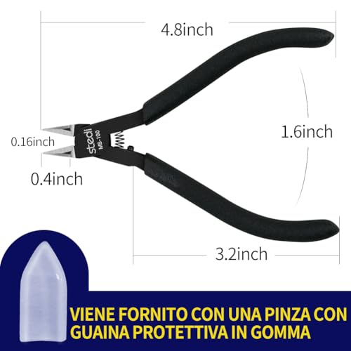 stedi 4.7-inch Model Nippers, Ultra-thin Double-edged, Non-slip Grip - style: Double-edged (Black_Most people's choice)