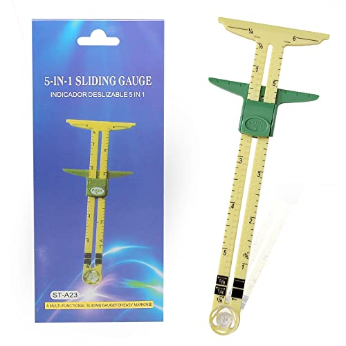 2pcs 5 in 1 Handy Sliding Sewing Gauge Quilting Tools for Beginner Work as T-Gauge, Hem Gauge, Seam Allowance - size: Size 5(2pcs style1)