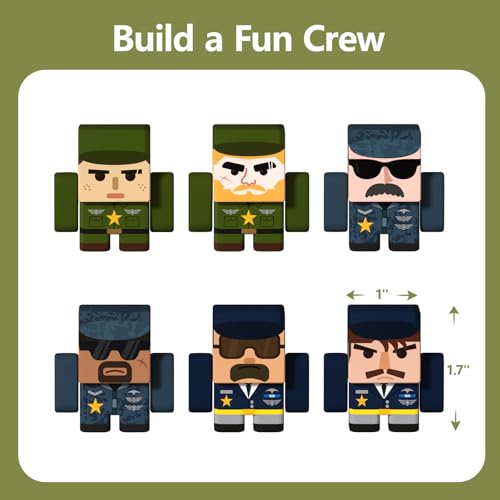 GobiDex 6PCS Magnetic Army Men, Compatible with Magnetic Building Blocks - color: Army Figures