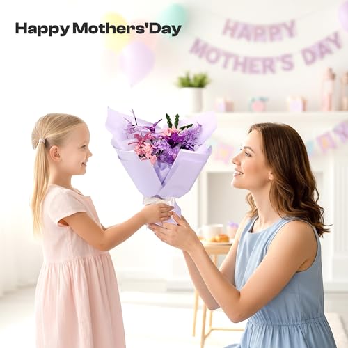 Caydo 700PCS Pipe Cleaner Flower Kit, Purple Craft Chenille Stems Bulk - color: Purple Flowers, style: 620 PCS