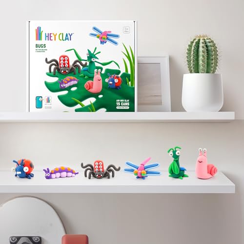 HEY CLAY Bugs Air Dry Clay Kit for Kids Modeling Set for Children Age 3+ - color: Bugs