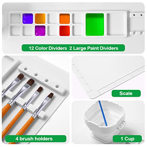 AWOKE Silicone Painting Mat - 20"X16" Silicone Art Mat with 1 Water Cup for Kids - Craft Mat has12 Color Dividers - 2 Paint Dividers (White),Toddler Activities,3 4 5 Year Old Girl Boy Birthday Gifts - color: White
